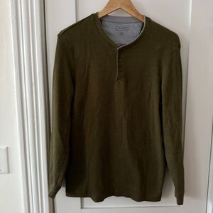 Club Room Men’s Textured Long Sleeve Green Shirt Size Medium